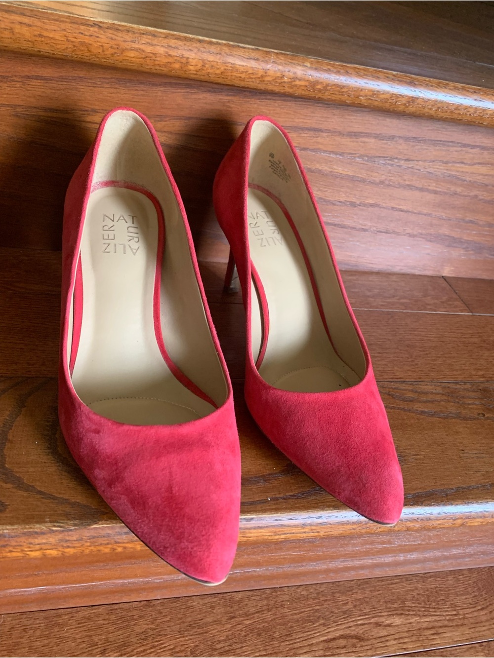 Naturalizer Red Suede Pointed Pumps